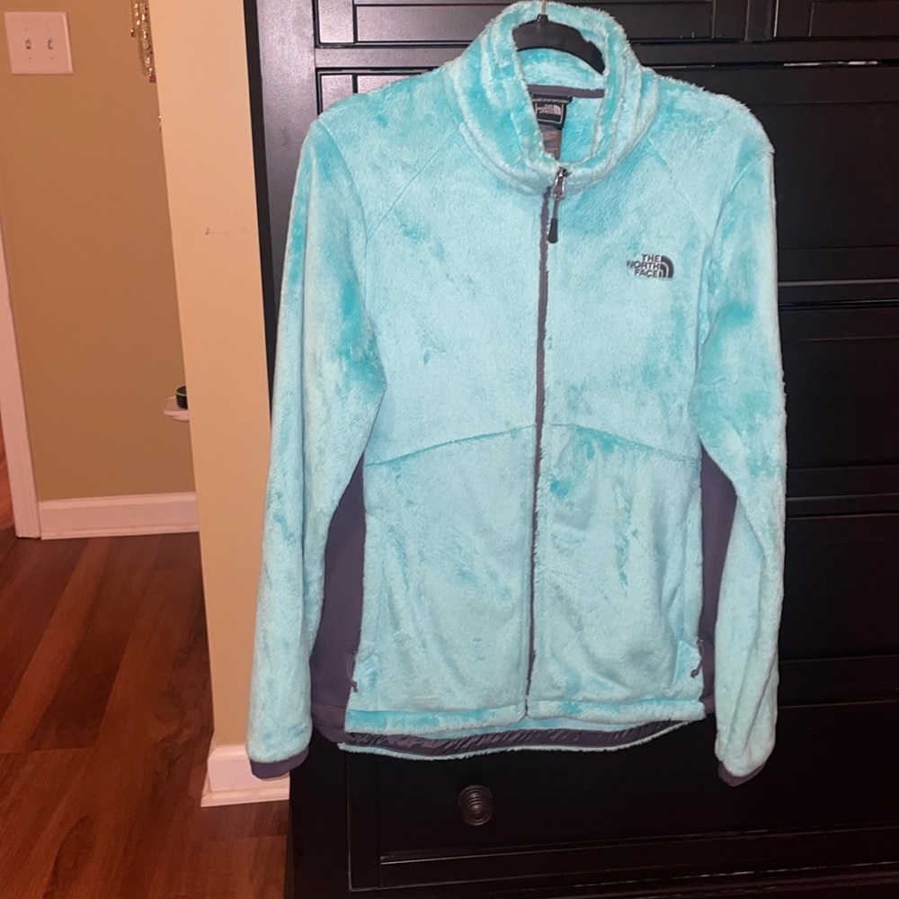 North face fleece teal/turquoise jacket